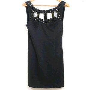 Orange Caramel Black sleeveless cutout/stud detail